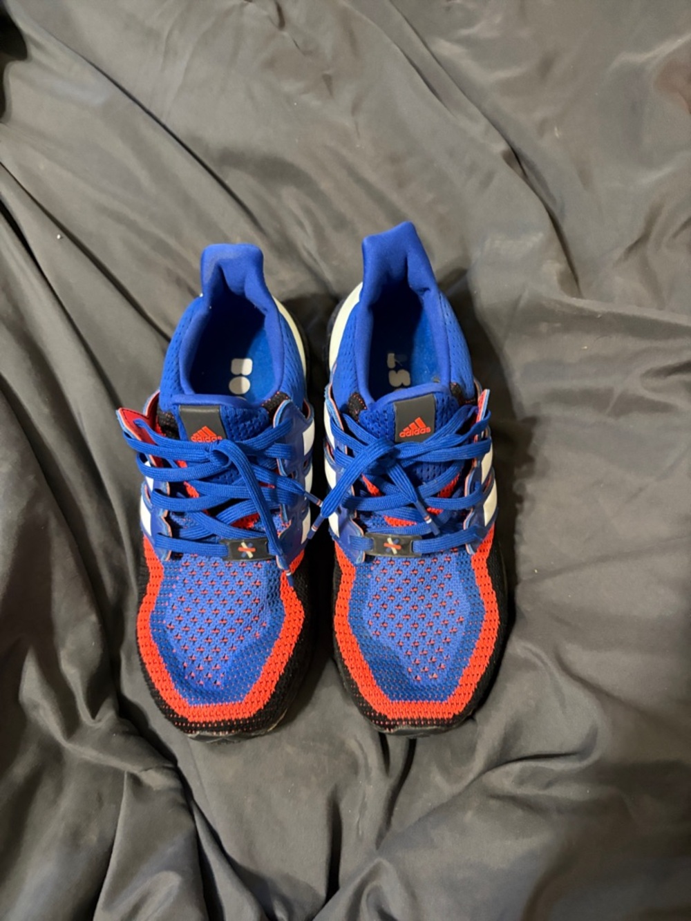 adidas Kids Royal Blue & Red Knit Athletic Sneakers
